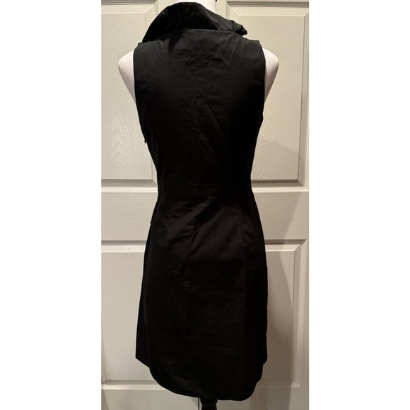 J.CREW Women’s 2 Black Ruffle Criss Cross Front Cotton Dress Black Classic Zip - Picture 3 of 7